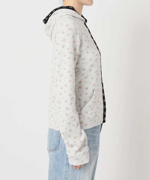 JOINT WORKS（ジョイントワークス）の「フックディテール ワッフルジップフーディー / J Floral Hook Waffle Hood（パーカー・レディース・ホワイト/ネイビー・FREE）」の15枚目の写真