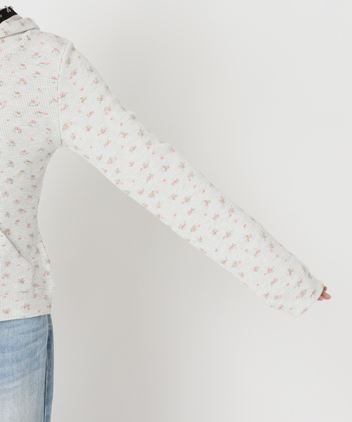 JOINT WORKS（ジョイントワークス）の「フックディテール ワッフルジップフーディー / J Floral Hook Waffle Hood（パーカー・レディース・ホワイト/ネイビー・FREE）」の16枚目の写真