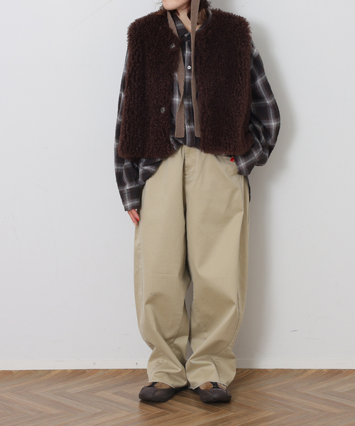 JOURNAL STANDARD LUXE（ジャーナルスタンダード　ラックス）の「チェック RC-シャツ（シャツ/ブラウス・レディース・ベージュ/ブラウン/ブラック・FREE）」の5枚目の写真