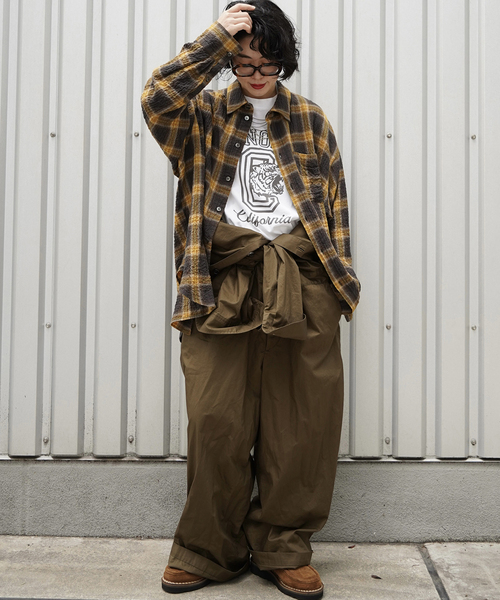 JOURNAL STANDARD LUXE（ジャーナルスタンダード　ラックス）の「チェック RC-シャツ（シャツ/ブラウス・レディース・ベージュ/ブラウン/ブラック・FREE）」の9枚目の写真