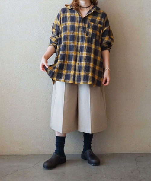 JOURNAL STANDARD LUXE（ジャーナルスタンダード　ラックス）の「チェック RC-シャツ（シャツ/ブラウス・レディース・ベージュ/ブラウン/ブラック・FREE）」の12枚目の写真