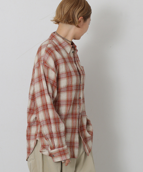 JOURNAL STANDARD LUXE（ジャーナルスタンダード　ラックス）の「チェック RC-シャツ（シャツ/ブラウス・レディース・ベージュ/ブラウン/ブラック・FREE）」の19枚目の写真