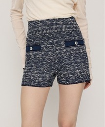 BICOLOR TWEED KNIT S/PT バイカラーツイードニットショートパンツ 秋服