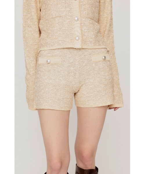 SLY(スライ)の「BICOLOR TWEED KNIT S/PT バイカラーツイードニットショートパンツ 秋服(スラックス・レディース・アイボリー/ブラック/ネイビー・0/1)」の4枚目の写真