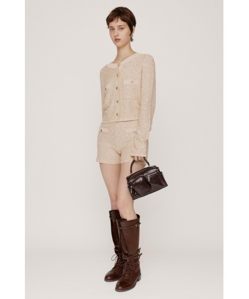 SLY(スライ)の「BICOLOR TWEED KNIT S/PT バイカラーツイードニットショートパンツ 秋服(スラックス・レディース・アイボリー/ブラック/ネイビー・0/1)」の5枚目の写真