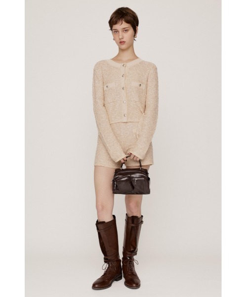 SLY(スライ)の「BICOLOR TWEED KNIT S/PT バイカラーツイードニットショートパンツ 秋服(スラックス・レディース・アイボリー/ブラック/ネイビー・0/1)」の6枚目の写真
