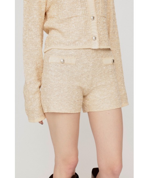 SLY(スライ)の「BICOLOR TWEED KNIT S/PT バイカラーツイードニットショートパンツ 秋服(スラックス・レディース・アイボリー/ブラック/ネイビー・0/1)」の7枚目の写真