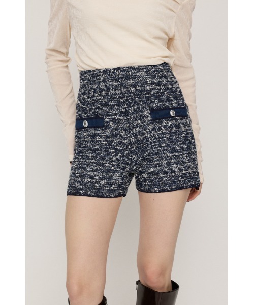 SLY(スライ)の「BICOLOR TWEED KNIT S/PT バイカラーツイードニットショートパンツ 秋服(スラックス・レディース・アイボリー/ブラック/ネイビー・0/1)」の18枚目の写真