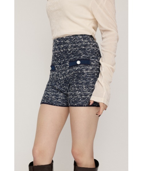 SLY(スライ)の「BICOLOR TWEED KNIT S/PT バイカラーツイードニットショートパンツ 秋服(スラックス・レディース・アイボリー/ブラック/ネイビー・0/1)」の21枚目の写真