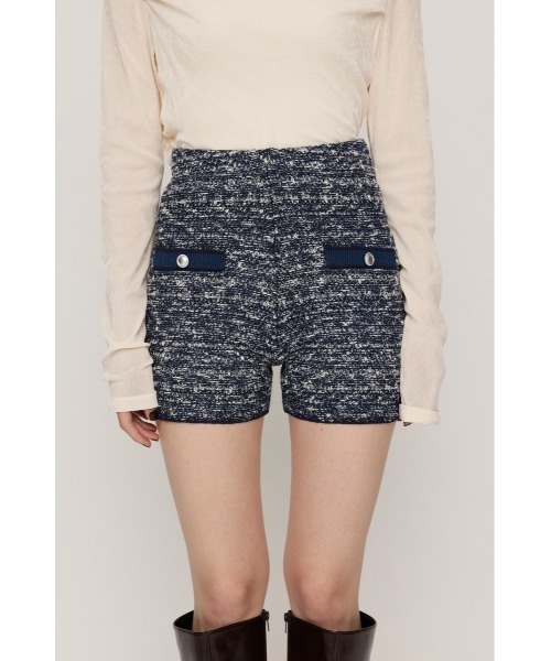 SLY(スライ)の「BICOLOR TWEED KNIT S/PT バイカラーツイードニットショートパンツ 秋服(スラックス・レディース・アイボリー/ブラック/ネイビー・0/1)」の22枚目の写真