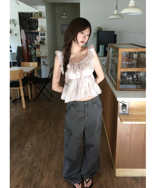 modimood（モディムード）の「サギングピグメントカーゴパンツ（その他パンツ・レディース・チャコール/ライトベージュ・MEDIUM/SMALL）」の20枚目の写真