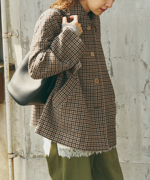 Spick & Span(スピックアンドスパン)の「《40周年 別注》Traditional Weatherwear MALTON B/T SHORT* GNCLB CHK(ステンカラーコート・レディース・ブラウン・34)」の18枚目の写真