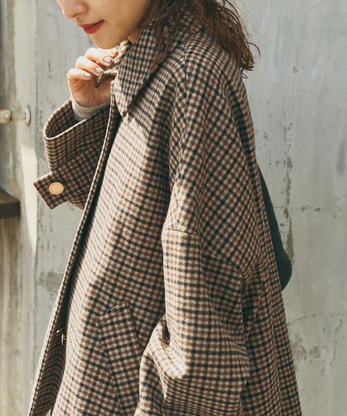 Spick & Span(スピックアンドスパン)の「《40周年 別注》Traditional Weatherwear MALTON B/T SHORT* GNCLB CHK(ステンカラーコート・レディース・ブラウン・34)」の10枚目の写真