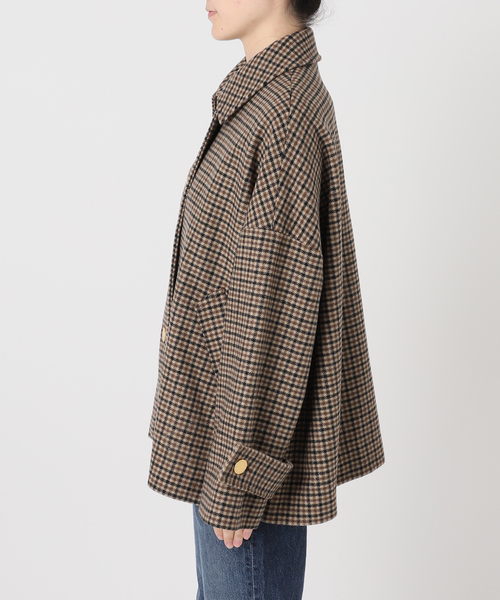 Spick & Span(スピックアンドスパン)の「《40周年 別注》Traditional Weatherwear MALTON B/T SHORT* GNCLB CHK(ステンカラーコート・レディース・ブラウン・34)」の12枚目の写真