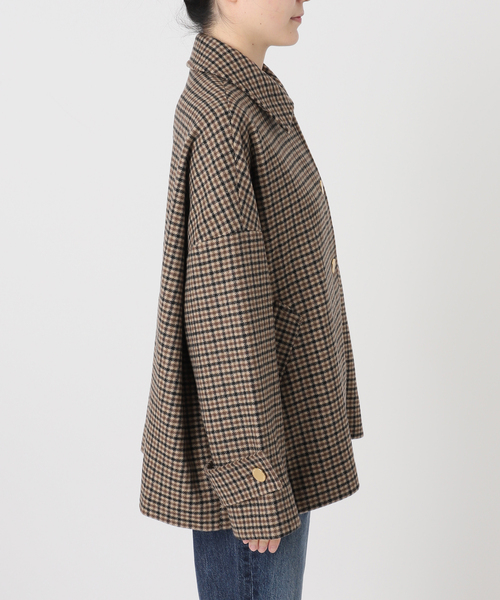 Spick & Span(スピックアンドスパン)の「《40周年 別注》Traditional Weatherwear MALTON B/T SHORT* GNCLB CHK(ステンカラーコート・レディース・ブラウン・34)」の14枚目の写真