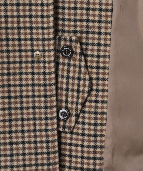 Spick & Span(スピックアンドスパン)の「《40周年 別注》Traditional Weatherwear MALTON B/T SHORT* GNCLB CHK(ステンカラーコート・レディース・ブラウン・34)」の7枚目の写真