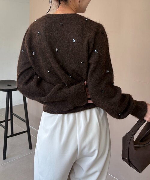 CAPRICIEUX LE'MAGE（カプリシューレマージュ）の「スパンコールフラワーカーディガン（カーディガン/ボレロ・レディース・オフホワイト/グレー/ブラウン・FREE）」の22枚目の写真