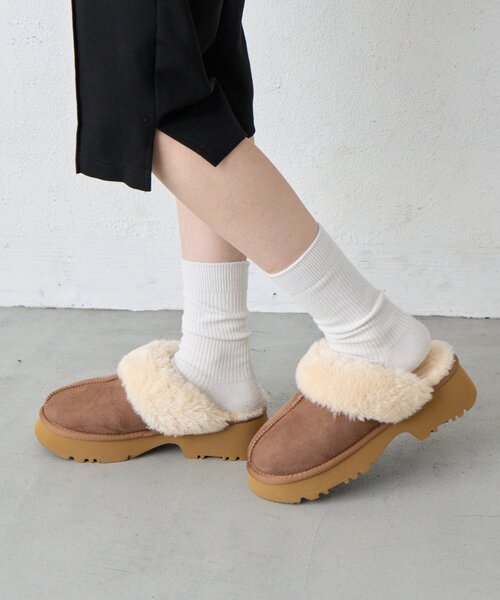 CIAOPANIC TYPY(チャオパニックティピー)の「:【ZOZO限定】かかとストラップ取り外し可能!2WAYムートンサンダル(サンダル・レディース・ブラック/ベージュ・LARGE/MEDIUM/SMALL)」の2枚目の写真