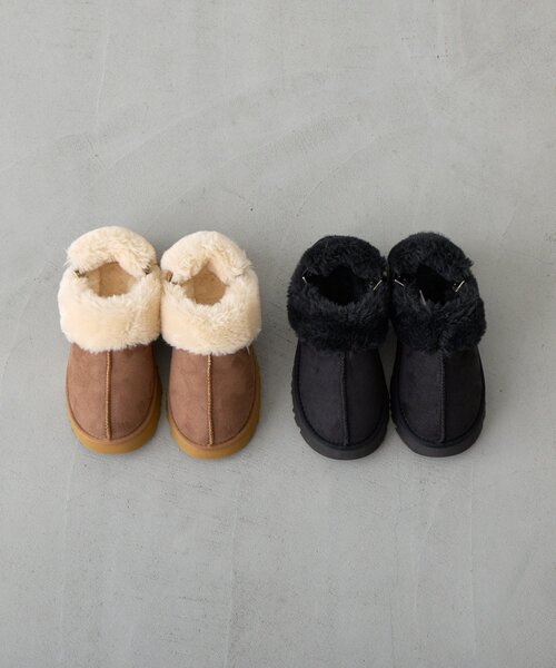 CIAOPANIC TYPY(チャオパニックティピー)の「:【ZOZO限定】かかとストラップ取り外し可能!2WAYムートンサンダル(サンダル・レディース・ブラック/ベージュ・LARGE/MEDIUM/SMALL)」の8枚目の写真