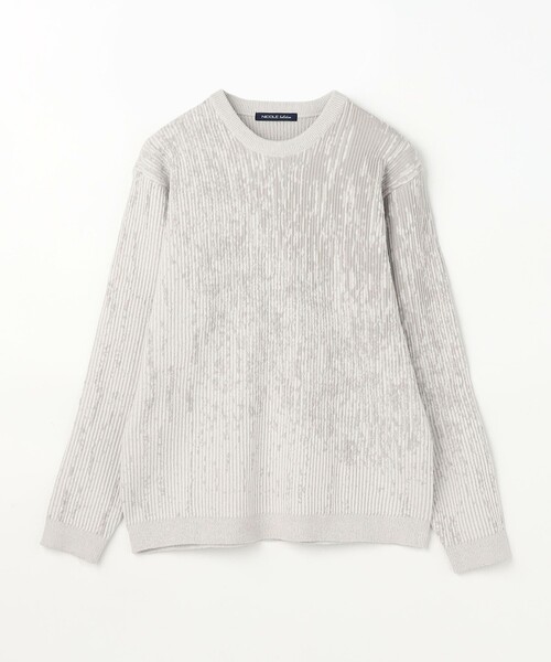 NICOLE selection（ニコルセレクション）の「バーク柄プレーティングクルーネックニット（ニット/セーター・メンズ・ネイビー/ブラック/ホワイト/その他2・M/L/XL）」の21枚目の写真