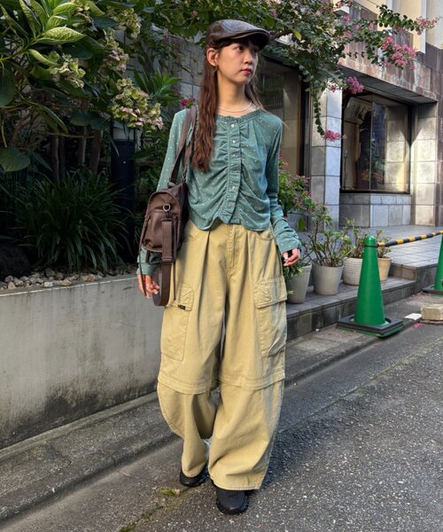 w closet(ダブルクローゼット)の「【入荷後、即完!/着映え/初秋最適】ベロアドットカーディガン(Tシャツ/カットソー・レディース・ブルー/アイボリー/ブラウン/ブラック・FREE)」の17枚目の写真