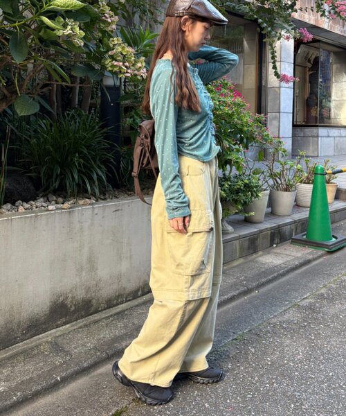 w closet(ダブルクローゼット)の「【入荷後、即完!/着映え/初秋最適】ベロアドットカーディガン(Tシャツ/カットソー・レディース・ブルー/アイボリー/ブラウン/ブラック・FREE)」の18枚目の写真