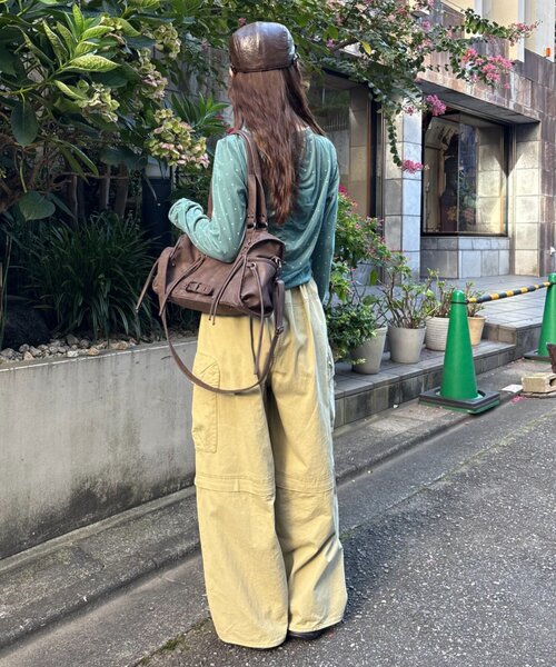 w closet(ダブルクローゼット)の「【入荷後、即完!/着映え/初秋最適】ベロアドットカーディガン(Tシャツ/カットソー・レディース・ブルー/アイボリー/ブラウン/ブラック・FREE)」の19枚目の写真