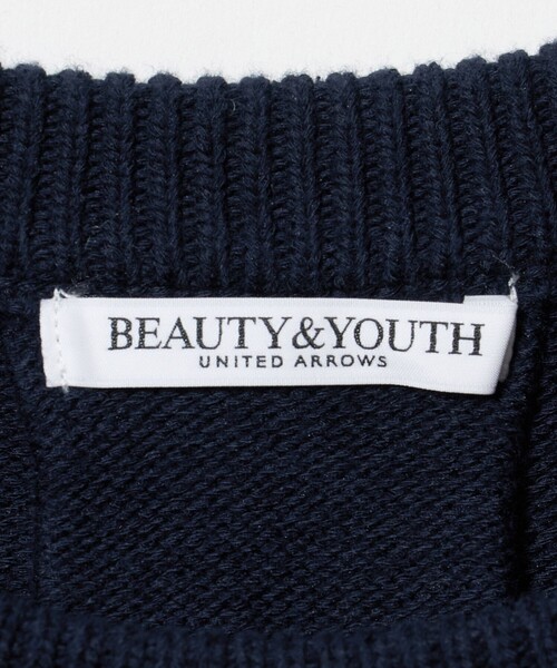 BEAUTY&YOUTH UNITED ARROWS（ビューティーアンドユースユナイテッドアローズ）の「コットンブレンド バックタック ニットプルオーバー ウォッシャブル（ニット/セーター・レディース・ピンク/ネイビー/オフホワイト・FREE）」の13枚目の写真