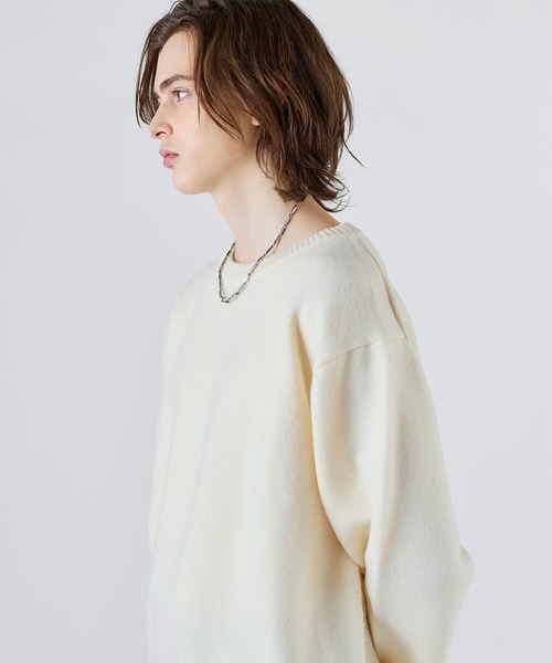 SOCCE(ソーシー)の「ソフトタッチルーズクルー/Vネックニット(ニット/セーター・メンズ・グレー系/ライトグレー/チャコール/ネイビー系/ブラウン/アイボリー・XL/S/L/M)」の10枚目の写真