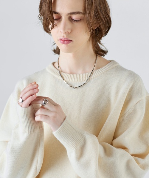 SOCCE(ソーシー)の「ソフトタッチルーズクルー/Vネックニット(ニット/セーター・メンズ・グレー系/ライトグレー/チャコール/ネイビー系/ブラウン/アイボリー・XL/S/L/M)」の11枚目の写真