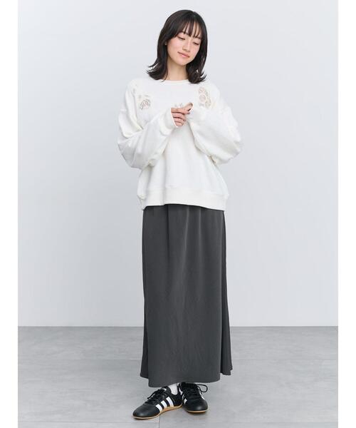 Samansa Mos2(サマンサ モスモス)の「くり抜き刺繍スウェット(スウェット・レディース・グレー/ブラック/アイボリー・F)」の9枚目の写真