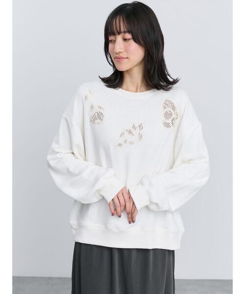 Samansa Mos2(サマンサ モスモス)の「くり抜き刺繍スウェット(スウェット・レディース・グレー/ブラック/アイボリー・F)」の10枚目の写真