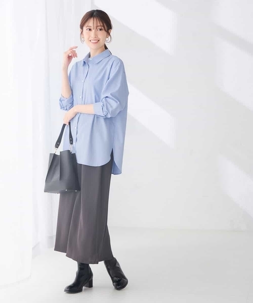 a.v.v(アーヴェヴェ)の「ベーシックシャツ 【洗える/イージーケア】(シャツ/ブラウス・レディース・ホワイト/ベージュ/ダークインディゴブルー・38/36/40)」の9枚目の写真