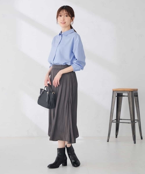 a.v.v(アーヴェヴェ)の「ベーシックシャツ 【洗える/イージーケア】(シャツ/ブラウス・レディース・ホワイト/ベージュ/ダークインディゴブルー・38/36/40)」の11枚目の写真