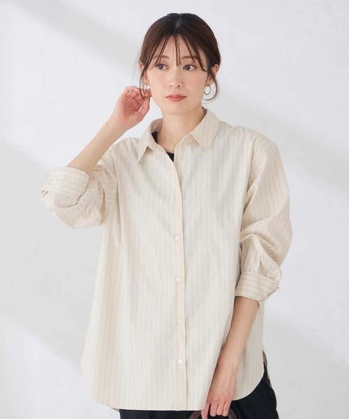 a.v.v(アーヴェヴェ)の「ベーシックシャツ 【洗える/イージーケア】(シャツ/ブラウス・レディース・ホワイト/ベージュ/ダークインディゴブルー・38/36/40)」の13枚目の写真