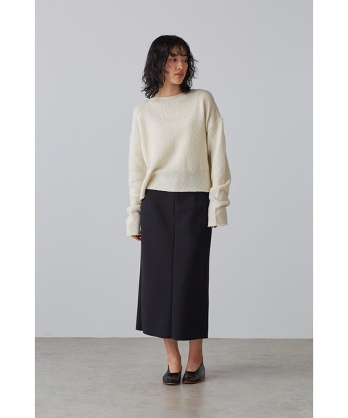 YLEVE(イレーヴ)の「YLEVE / TWEEDY BONDING JERSEY SK(スカート・レディース・ホワイト/ブラック/ネイビー・1/0/2)」の2枚目の写真