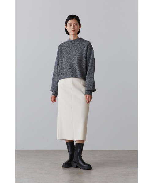 YLEVE(イレーヴ)の「YLEVE / TWEEDY BONDING JERSEY SK(スカート・レディース・ホワイト/ブラック/ネイビー・1/0/2)」の4枚目の写真