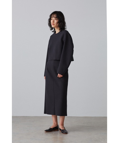 YLEVE(イレーヴ)の「YLEVE / TWEEDY BONDING JERSEY SK(スカート・レディース・ホワイト/ブラック/ネイビー・1/0/2)」の8枚目の写真