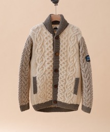 HIMALAYAN CLIMBER'S HAND-KNIT 手編み色切り替えショールカーディガン