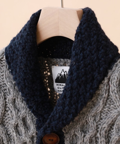 FUNALIVE（ファンアライブ）の「HIMALAYAN CLIMBER'S HAND-KNIT 手編み色切り替えショールカーディガン（カーディガン/ボレロ・メンズ・グレイッシュベージュ/ネイビー/ブラック・M/L）」の22枚目の写真