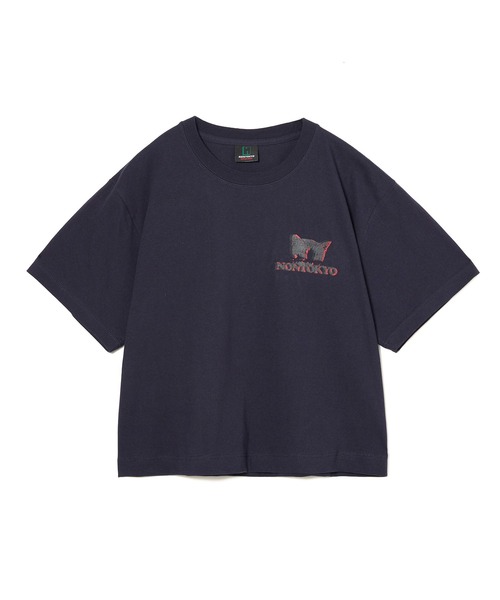 NON TOKYO(ノントーキョー)の「PRINT SHORT T-SHIRT(CAT)(Tシャツ/カットソー・レディース・カーキ/ブルー/ホワイト/ネイビー・2/1)」の4枚目の写真