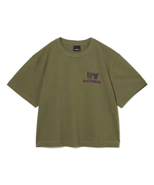 NON TOKYO(ノントーキョー)の「PRINT SHORT T-SHIRT(CAT)(Tシャツ/カットソー・レディース・カーキ/ブルー/ホワイト/ネイビー・2/1)」の3枚目の写真