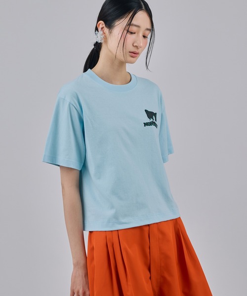 NON TOKYO(ノントーキョー)の「PRINT SHORT T-SHIRT(CAT)(Tシャツ/カットソー・レディース・カーキ/ブルー/ホワイト/ネイビー・2/1)」の6枚目の写真