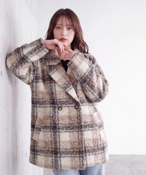 ASTORIA ODIER（アストリアオディール）の「フェイクリングチェックコート（その他アウター・レディース・ブラック/ブラウン・MEDIUM）」の3枚目の写真