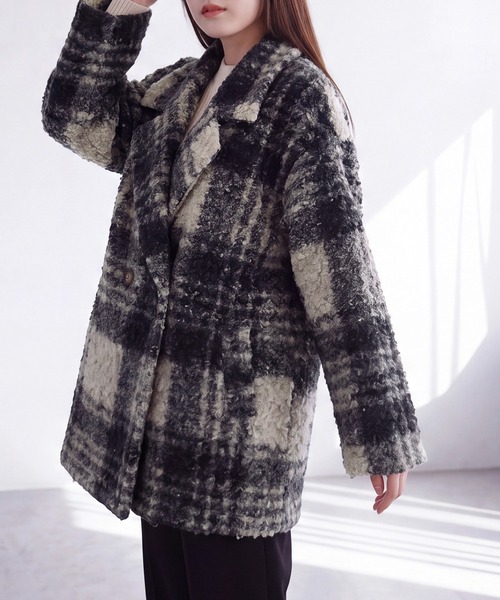 ASTORIA ODIER（アストリアオディール）の「フェイクリングチェックコート（その他アウター・レディース・ブラック/ブラウン・MEDIUM）」の20枚目の写真