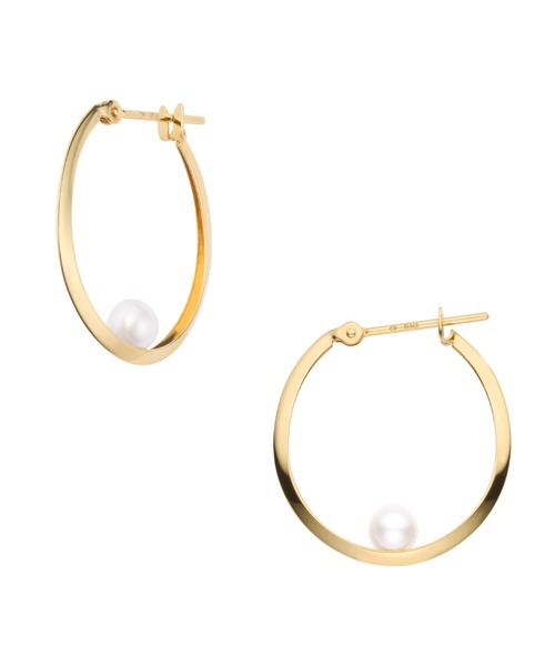 ヴァンドーム青山　あこやパールフープピアス k18YG K18YG アコヤパールフープピアス（ピアス（両耳用））｜VENDOME AOYAMA