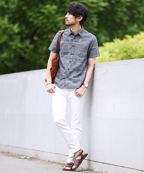 NANO universe（ナノユニバース）の「バンダナJQシャツ S/S（シャツ/ブラウス・メンズ・ホワイト/ブラック/ネイビー・SMALL/LARGE/MEDIUM）」の5枚目の写真