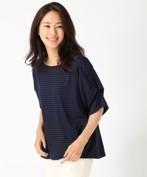 GLOBAL WORK(グローバルワーク)の「【吸水速乾】ソデタックプルオーバー半袖/730747(Tシャツ/カットソー・レディース・ホワイト/ブラック/その他/カーキ/ダークブルー・LARGE/MEDIUM)」の4枚目の写真