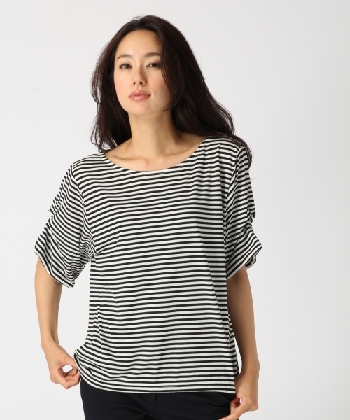 GLOBAL WORK(グローバルワーク)の「【吸水速乾】ソデタックプルオーバー半袖/730747(Tシャツ/カットソー・レディース・ホワイト/ブラック/その他/カーキ/ダークブルー・LARGE/MEDIUM)」の5枚目の写真