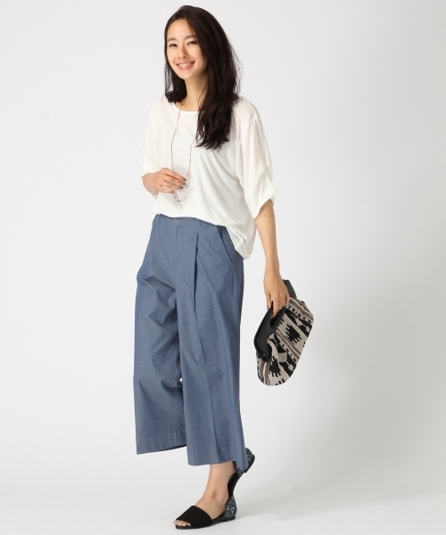 GLOBAL WORK(グローバルワーク)の「【吸水速乾】ソデタックプルオーバー半袖/730747(Tシャツ/カットソー・レディース・ホワイト/ブラック/その他/カーキ/ダークブルー・LARGE/MEDIUM)」の6枚目の写真